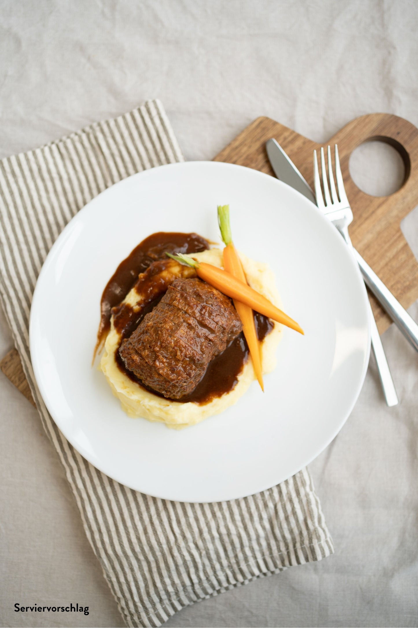 Hackbraten in Zwiebelsoße